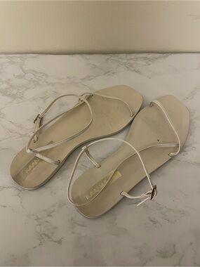 Kaanas Ivory Minimalist Strappy Sandals